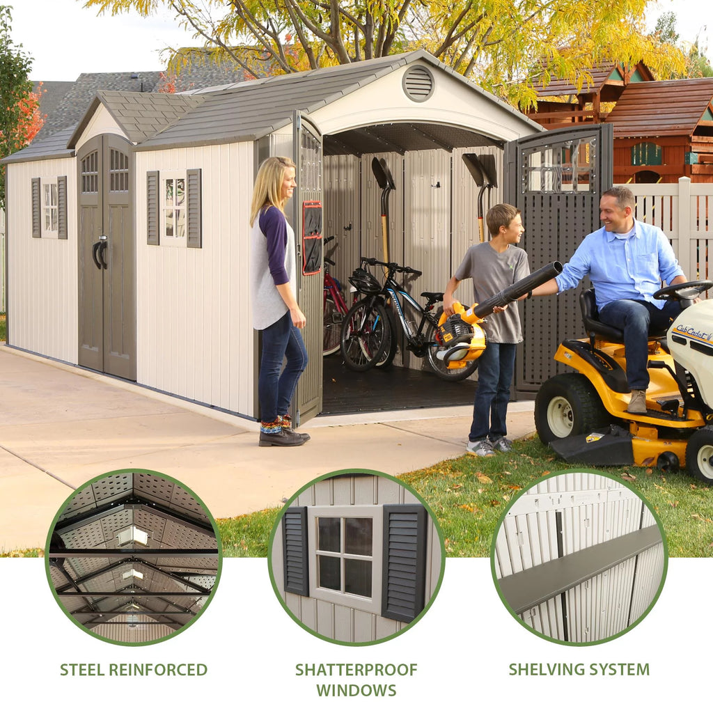 20 ft. x 8 ft. Outdoor Storage Shed Desert Sand H310272
