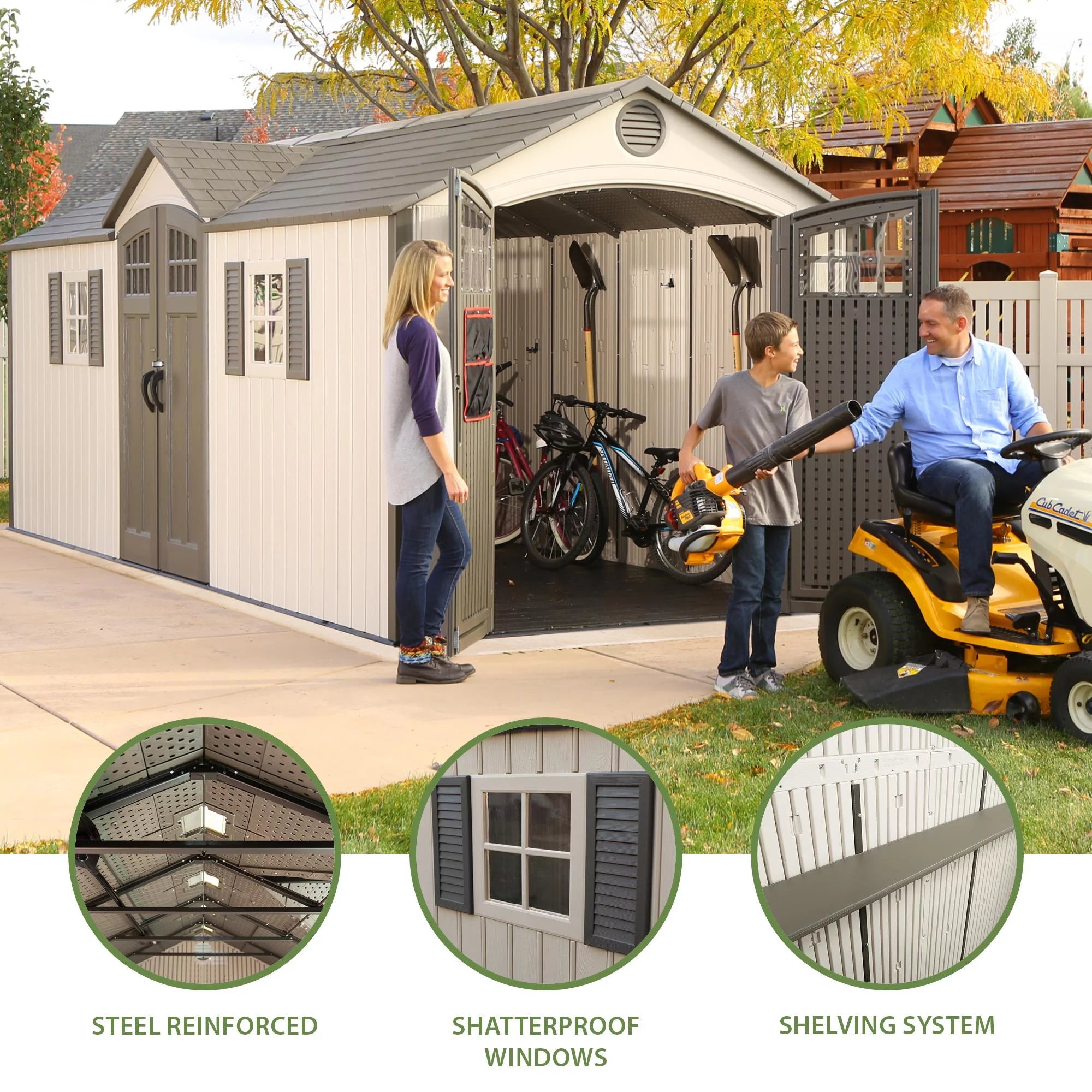 20 ft. x 8 ft. Outdoor Storage Shed Desert Sand H310272