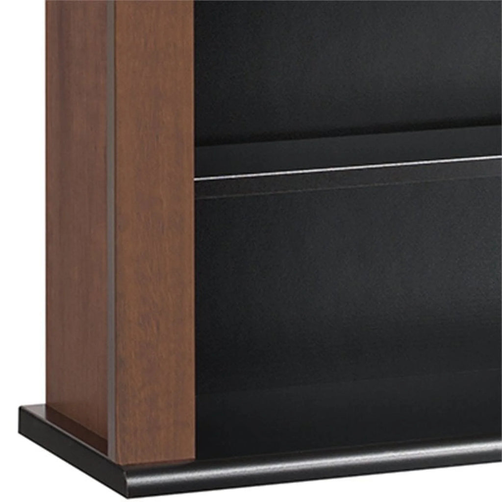 Triple Floating Media Wall Storage in Cherry and Black S843
