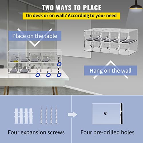 20 Slots Acrylic Wall-Mounted Cabinet with Door Locks and Keys Z2861