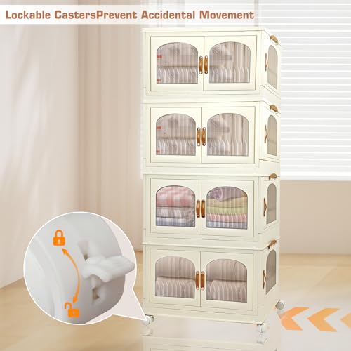 3 Pack 25.2 Gallon Collapsible Plastic Storage Bins with Lids O630