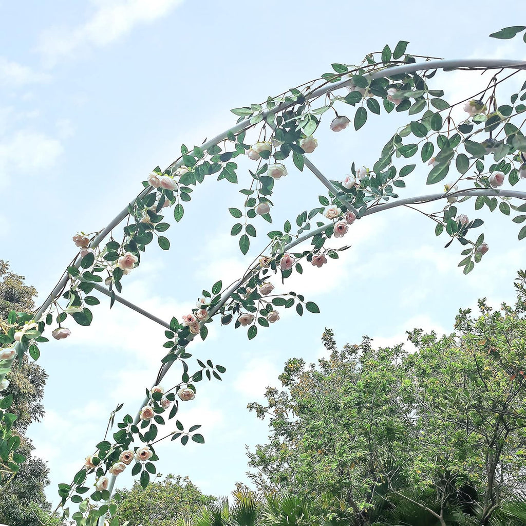 White Steel Garden Arch Arbor Trellis T411