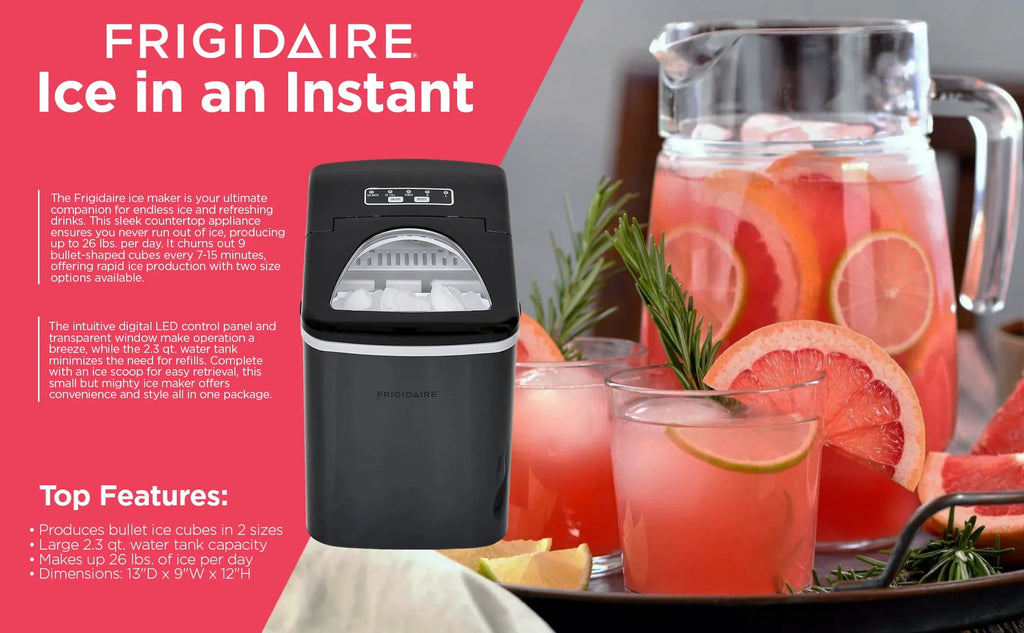 26 lb. Countertop Ice Maker Black Stainless Steel K45180