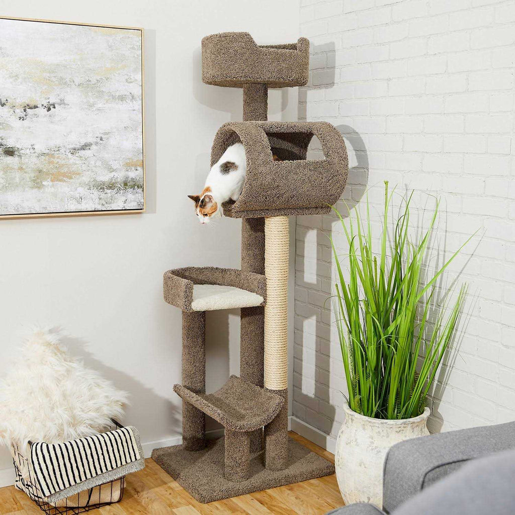 69-in Real Carpet Wooden Cat Tree X579