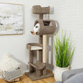 69-in Real Carpet Wooden Cat Tree X579