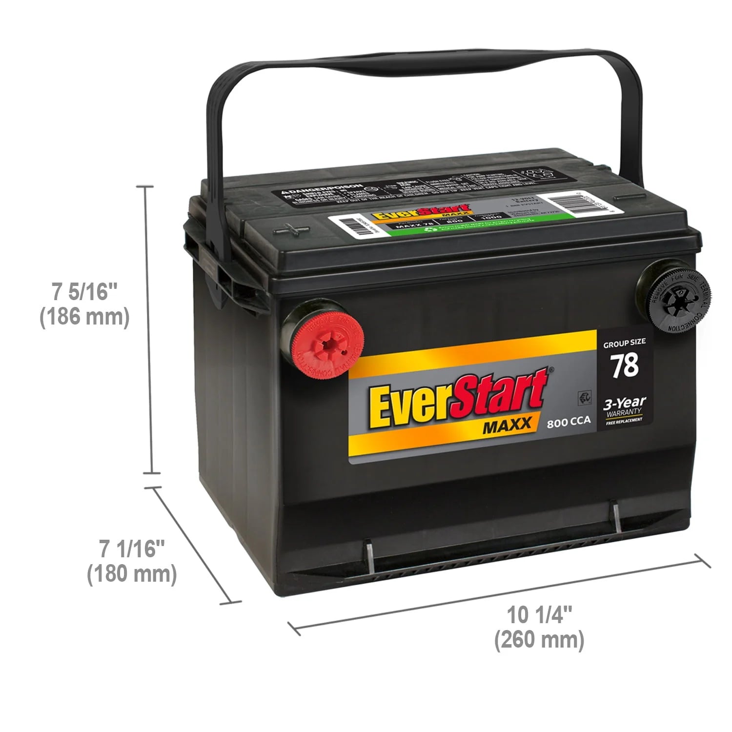 Group Size 78 12 Volt 800 CCA Lead Acid Automotive Battery J31339