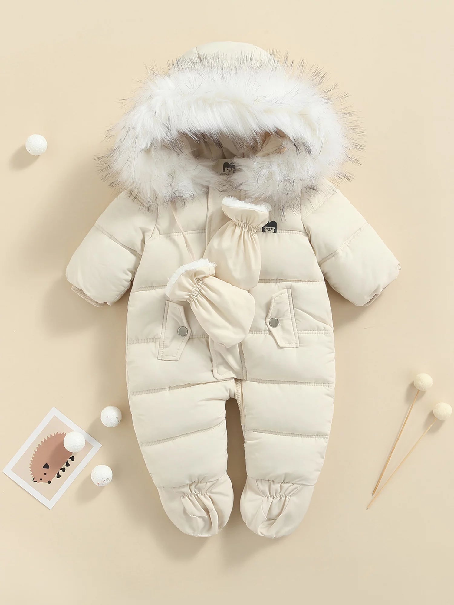 Infant Baby Snowsuit Hooded Puffer Jacket T107