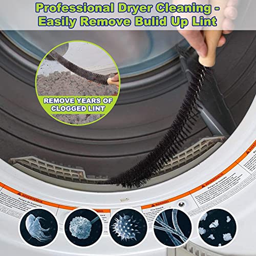 Dryer Vent Cleaner Kit with 30 Feet Brush, Black Vacuum Attachment Q399556