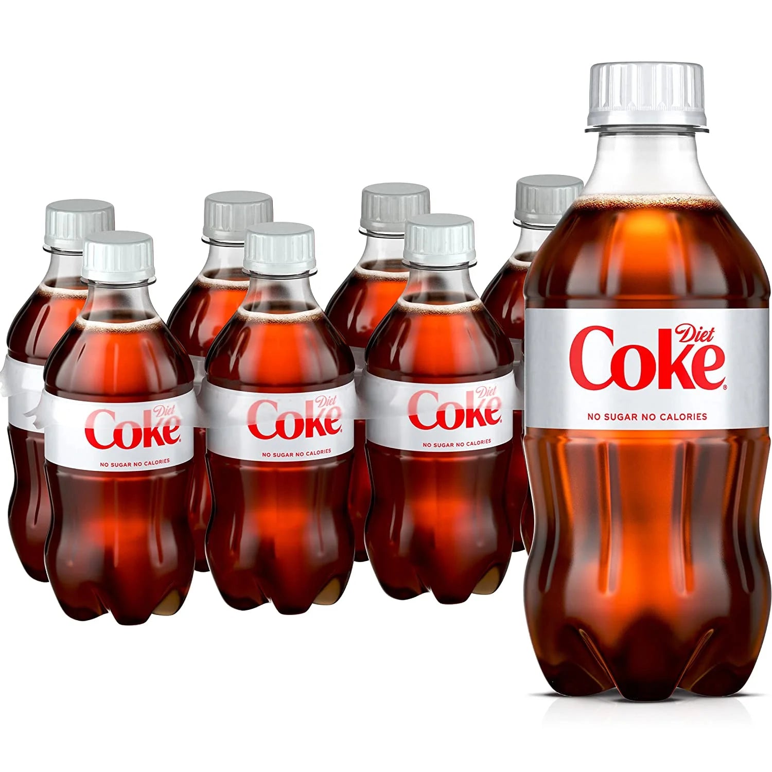 12 Fl Oz 8 Pack Bottles Diet Coca-Cola Soda Pop K4847