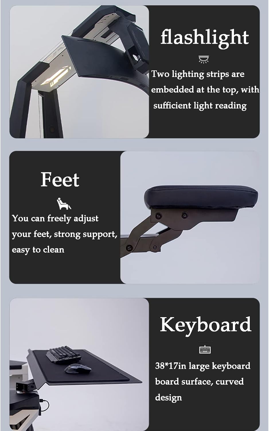 Ergonomic Game Chair with Pedals and Massage B47441