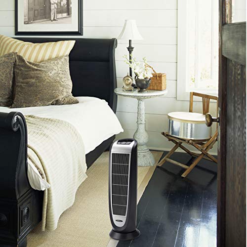Ceramic Tower Heater with Remote Control, Black T65489