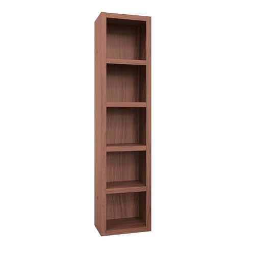 Queen Murphy Wall Bed in Brown Wood Grain with Two Bookshelves R67562