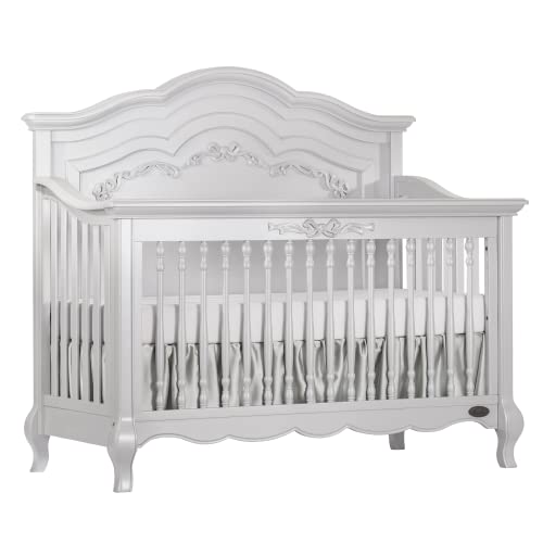 5-in-1 Convertible Crib in Frost, Greenguard Gold Certified, Wooden Baby Crib B466152