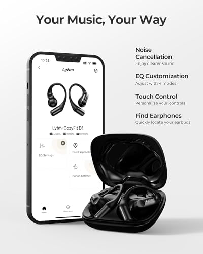 Open Ear Wireless Earbuds with 4-Mic Clear Call, 30H Playtime P828161