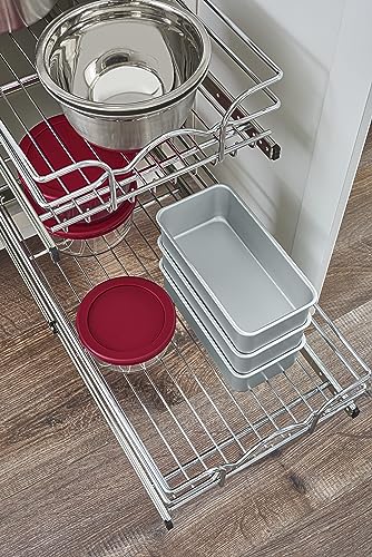 Steel Wire 2 Tier Pull Out Cabinet Organizer K751734