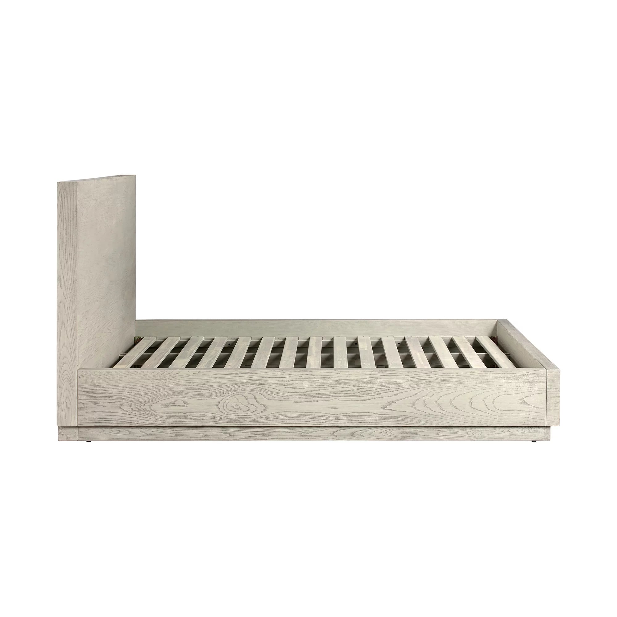 Grey Oak Wood Queen Platform Bed Frame Q120