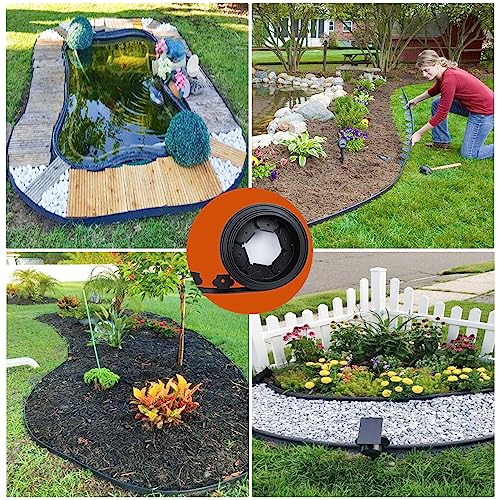 Brown 20Ft Plastic Garden Edging with Ground Stakes R883