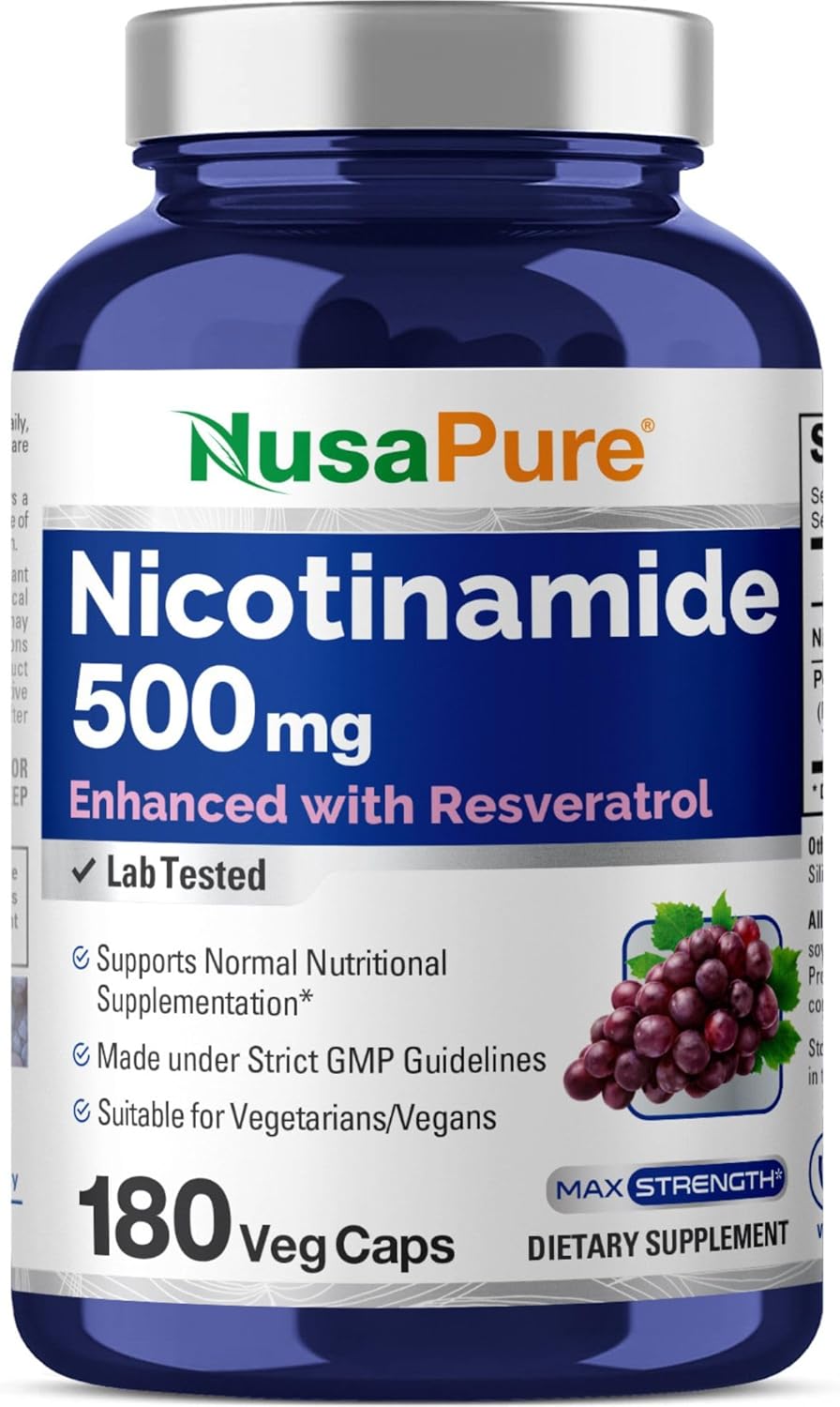 Nicotinamide with Resveratrol 500 mg 180 Vegetarian Caps S5732