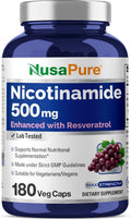 Nicotinamide with Resveratrol 500 mg 180 Vegetarian Caps S5732