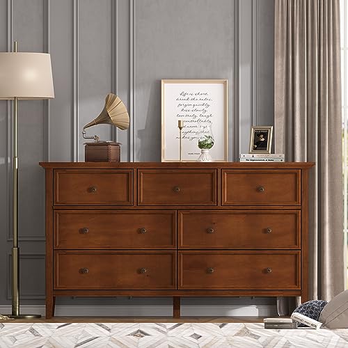 White 7 Drawer Solid Wood Dresser C9627