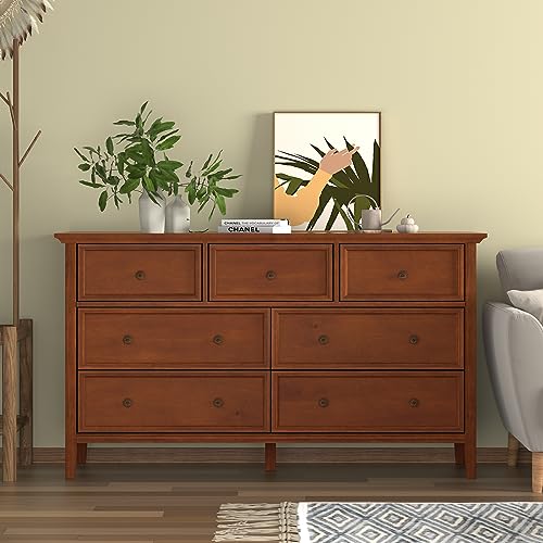 White 7 Drawer Solid Wood Dresser C9627
