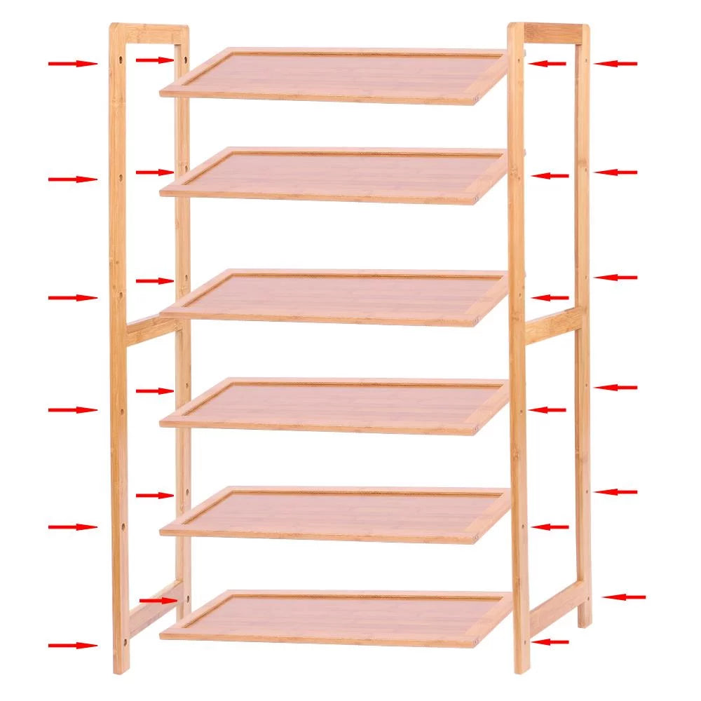 6-Tier Bamboo Wood Shoe Shelf O4460
