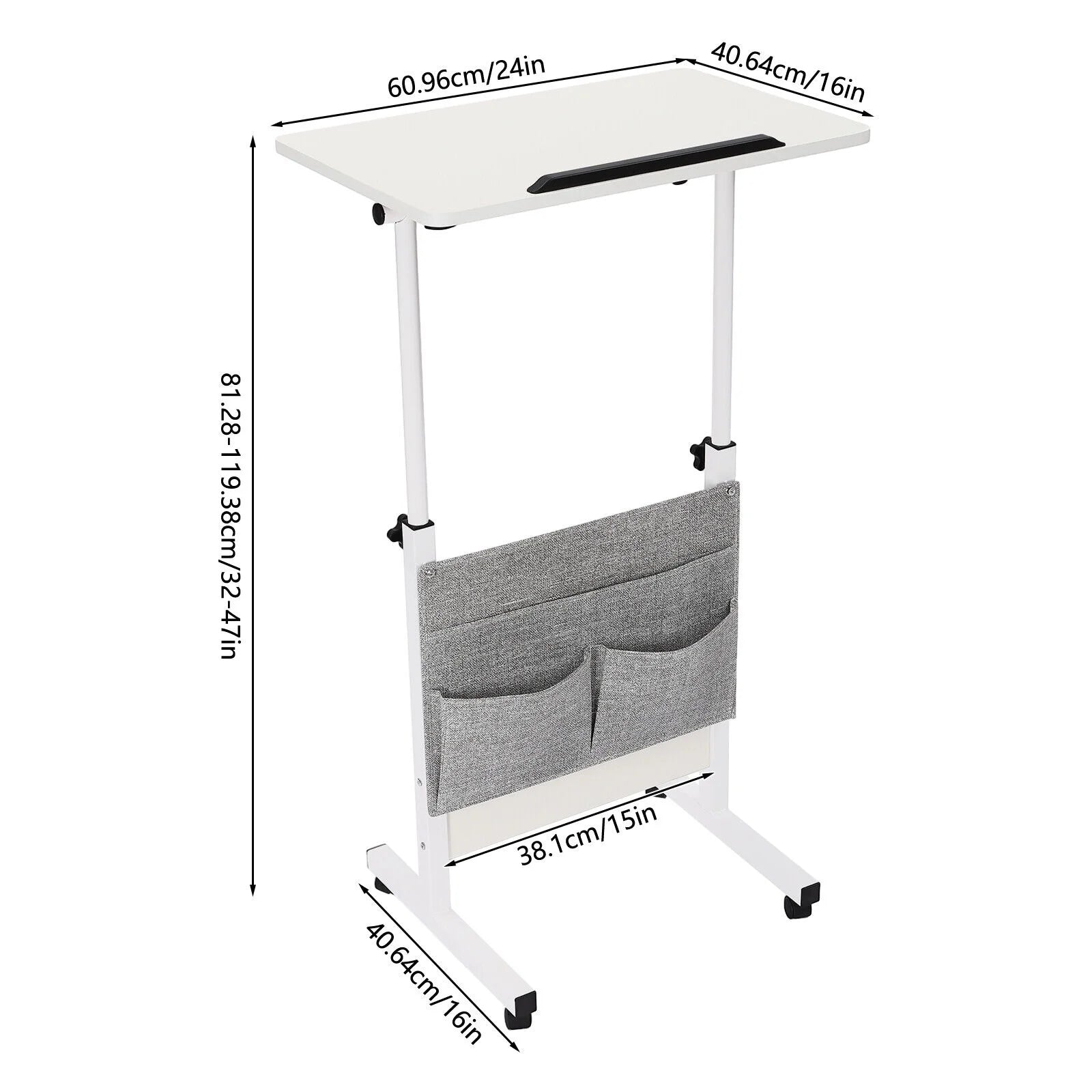 Adjustable Height Rolling Laptop Desk B878748