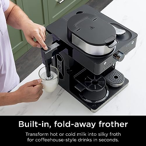 Black Espresso & Coffee Maker with Built-in Frother K7161