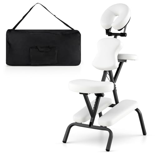 White Portable Massage Chair with Carrying Bag X502
