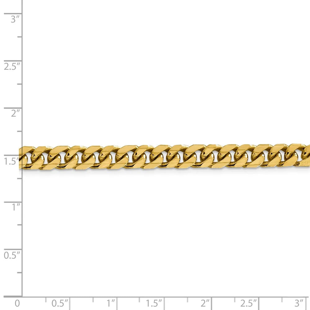 14kt Yellow Gold 6.25mm Solid Miami Cuban Chain 20 inch Lobster Clasp S17122