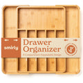 Bamboo Adjustable 8-Compartment Drawer Organizer W3900