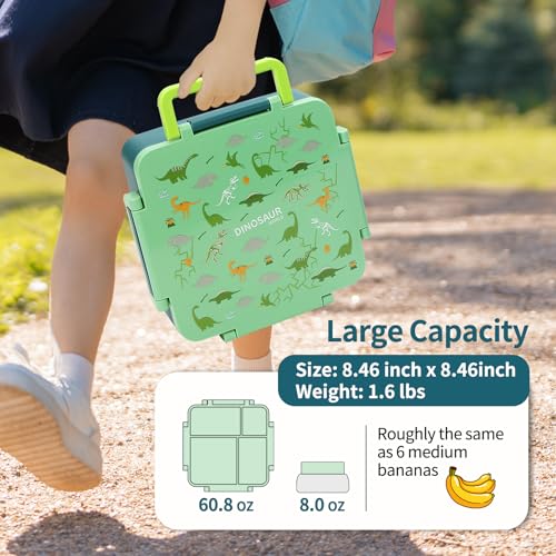 Green Insulated 4 Compartment Bento Box M5692