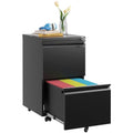 White 3-Drawer Mobile File Cabinet with Lock I15928