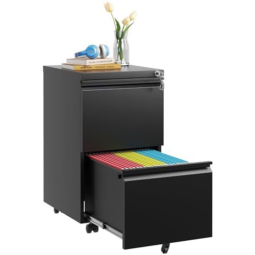 White 3-Drawer Mobile File Cabinet with Lock I15928
