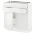White 2 Door 2 Drawer Base Cabinet C1418