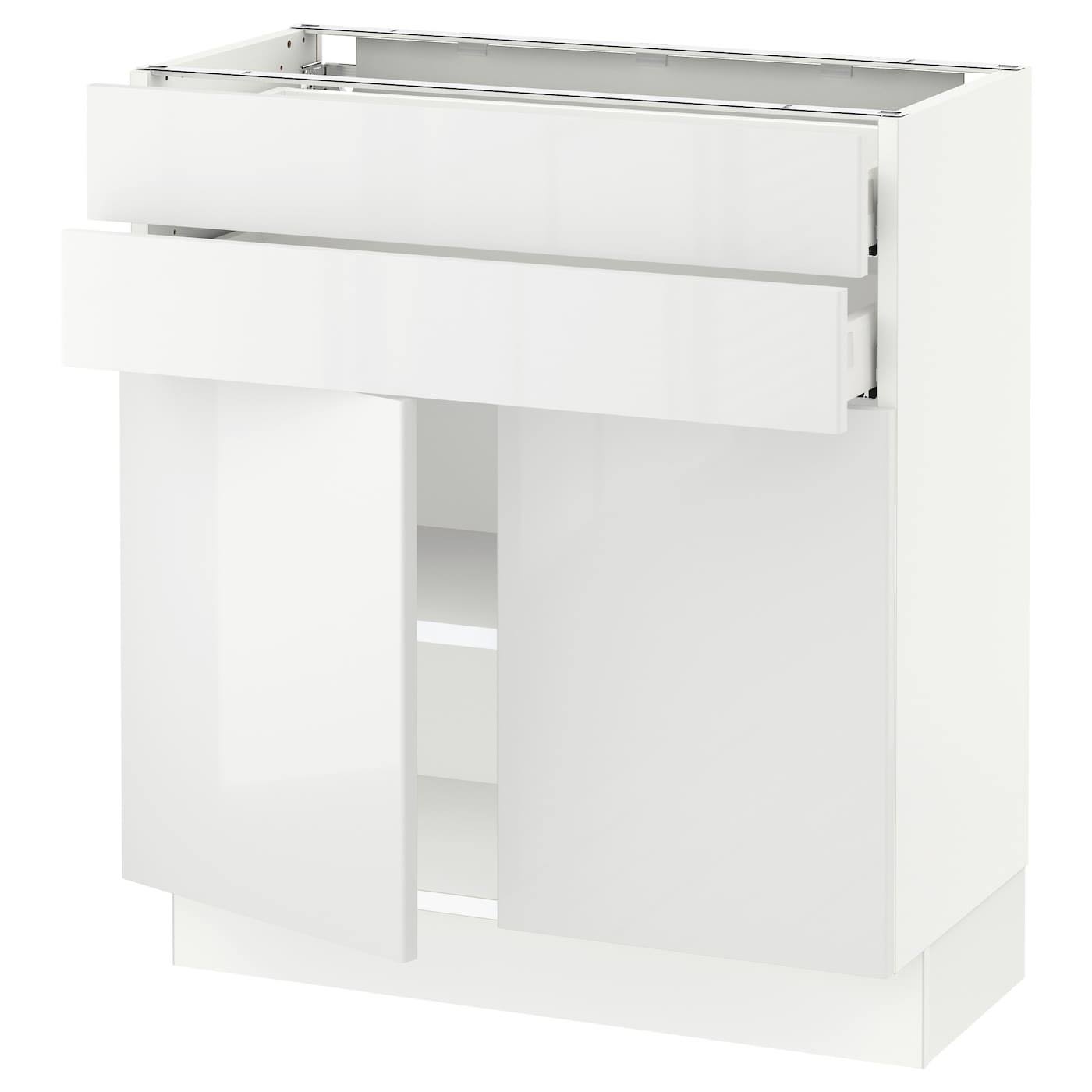 White 2 Door 2 Drawer Base Cabinet C1418