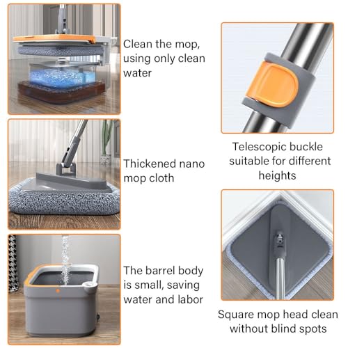 Spin Mop and Bucket with Wringer Set T6533