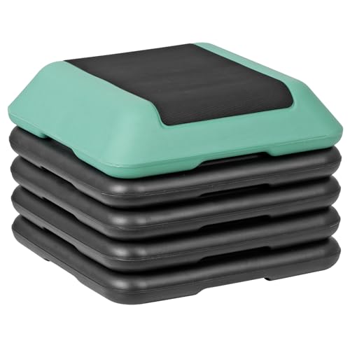 Aerobic Step Exercise Platform with 4 Risers Adjustable Height 4"-6''-8''-10''-12" E159