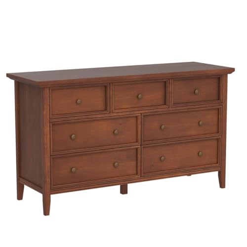 White 7 Drawer Solid Wood Dresser C9627