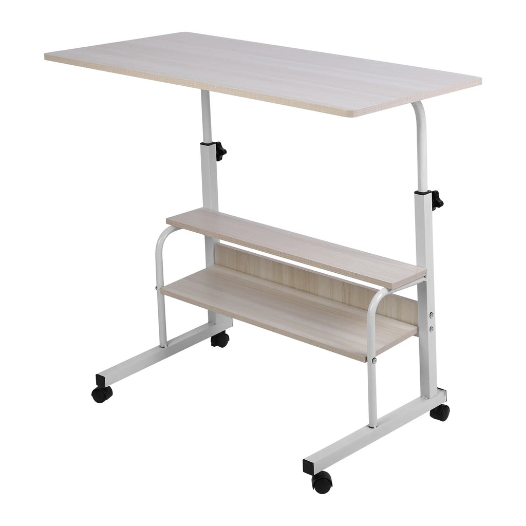 Beige 3-Tier Mobile Laptop Desk with Rolling Wheels N2199
