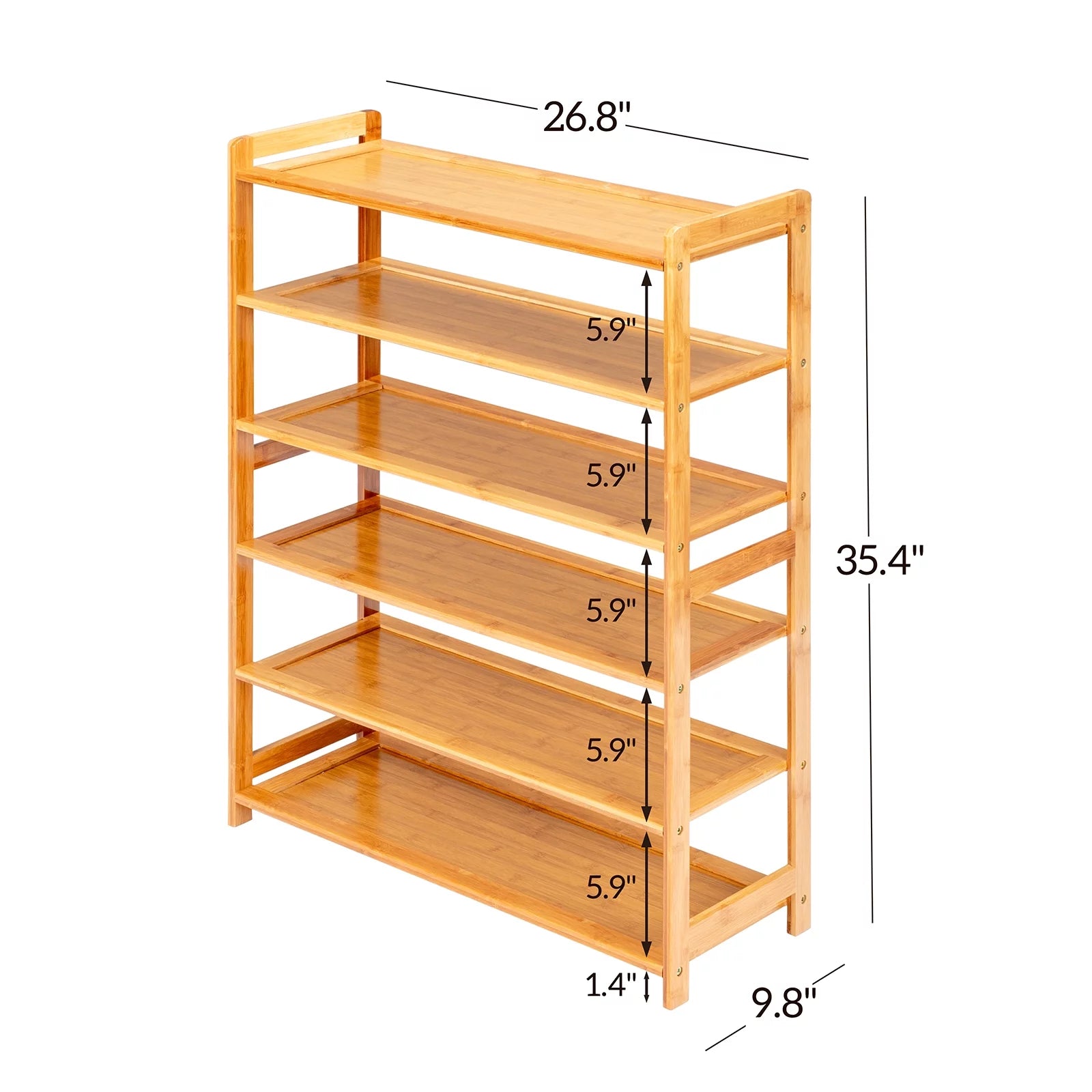 6-Tier Bamboo Wood Shoe Shelf O4460