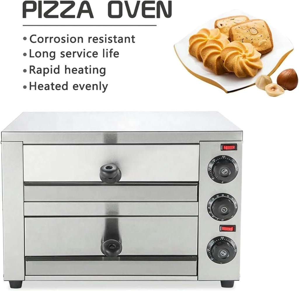 2-Layers Stainless Steel Electric Pizza Oven T599