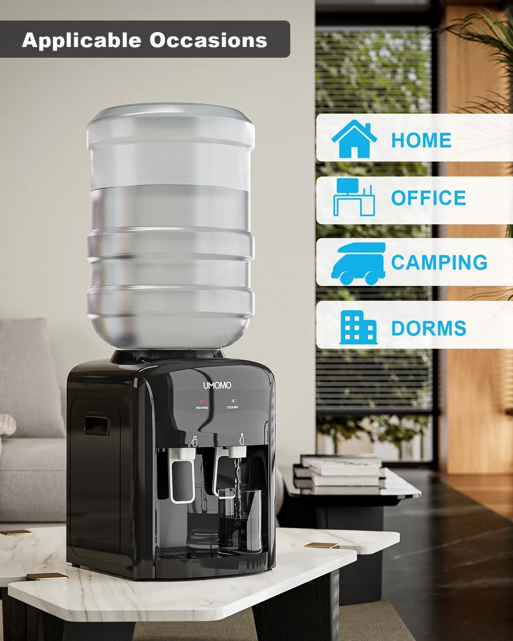 Black Top Loading Water Cooler Dispenser, Hot & Cold Water L867