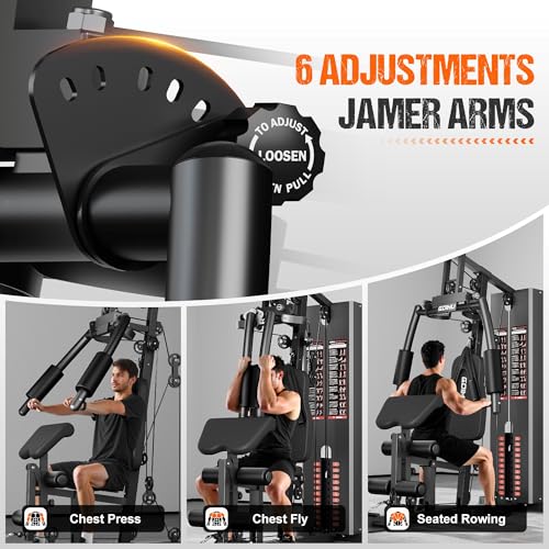 Multifunctional Home Gym Equipment with 140LBS Weight Stack E7705