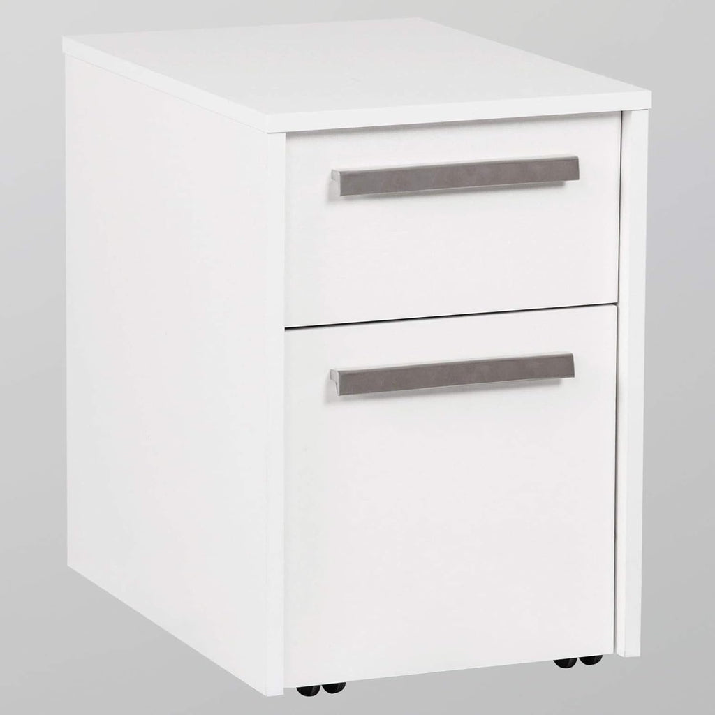 White Wood Grain 2-Drawer Mobile File Cabinet L800232