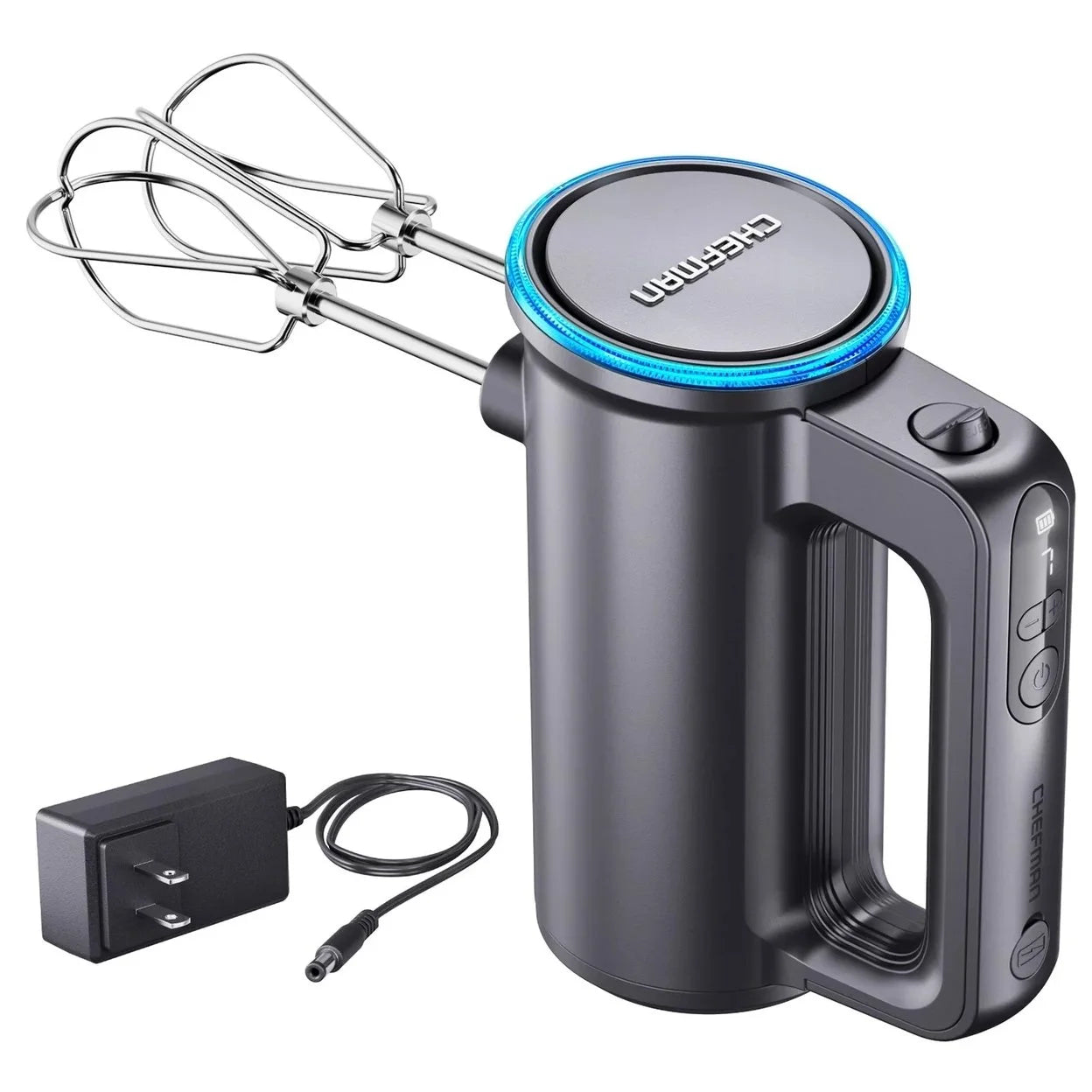 Black Cordless Hand Mixer with 7 Speed Settings L4224