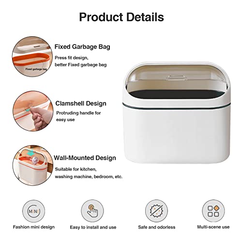 Orange Mini Trash Can with Lid L316