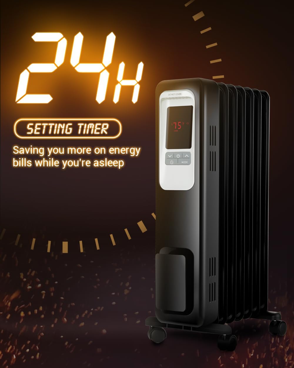 1500W Oil Filled Radiator Heater with Remote N694