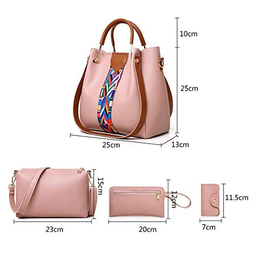 Black PU Leather Shoulder Bag Set 4pcs Y282