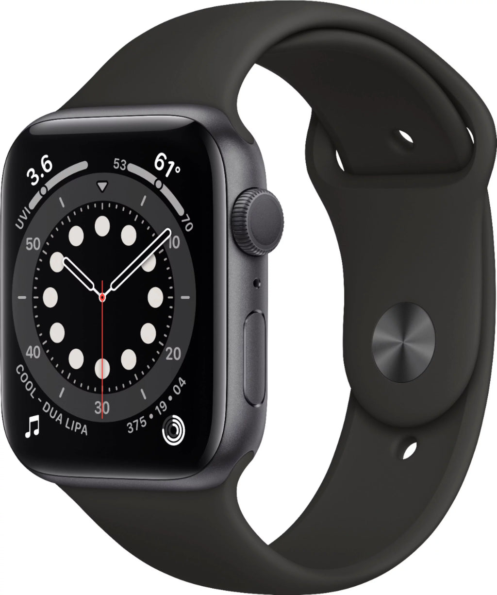 Apple Watch Series 6 44mm Space Gray Aluminum Black Sport Band K6717